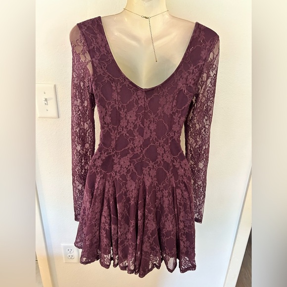 v i n t a g e :: lace Layered 90s Grunge fit and flare Dress contempo casuals - Picture 5 of 6